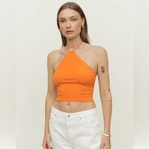 Reformation Aversa Knit Top Citrus